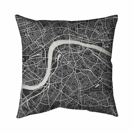 FONDO 26 x 26 in. London City Plan-Double Sided Print Indoor Pillow FO2774249